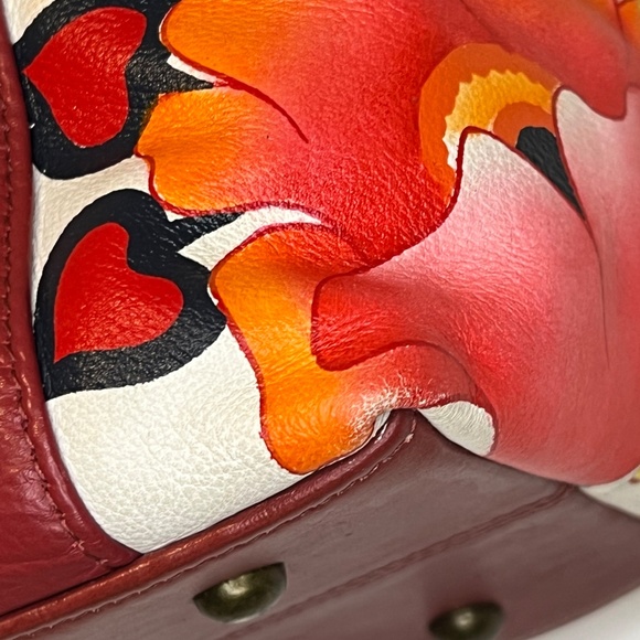 ANUSCHKA Purse Hand Painted Floral Flowers Leather Large Colourful Handbag - Picture 16 of 16